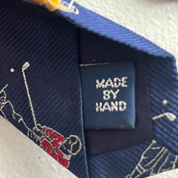 Vintage Polo By Ralph Lauren Men's Tie Golf Golfer Motif 100% Silk Handmade - Picture 4 of 8